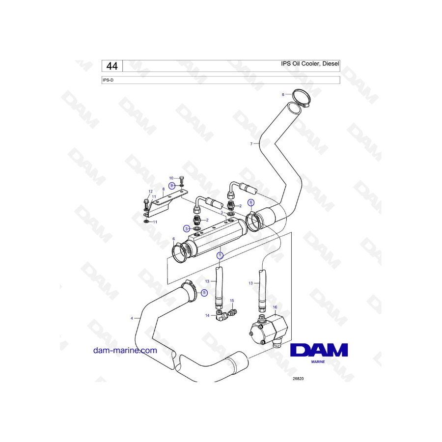 Volvo Penta IPS-D - Enfriador de aceite IPS, diésel