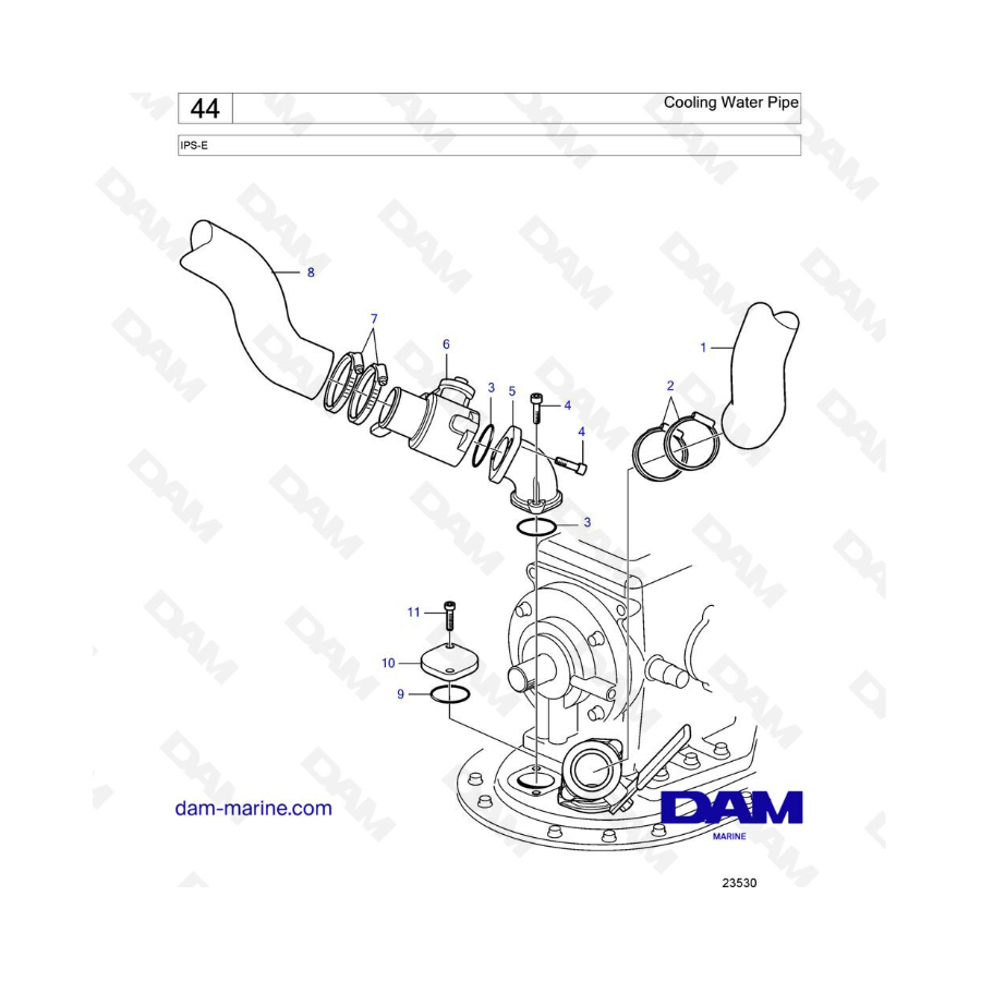 VOLVO PENTA IPS-E - Cooling Water Pipe