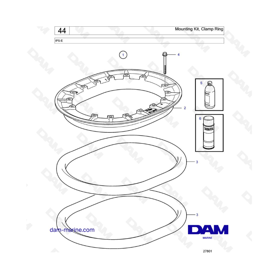 VOLVO PENTA IPS-E - Kit de montaje, anillo de sujeción