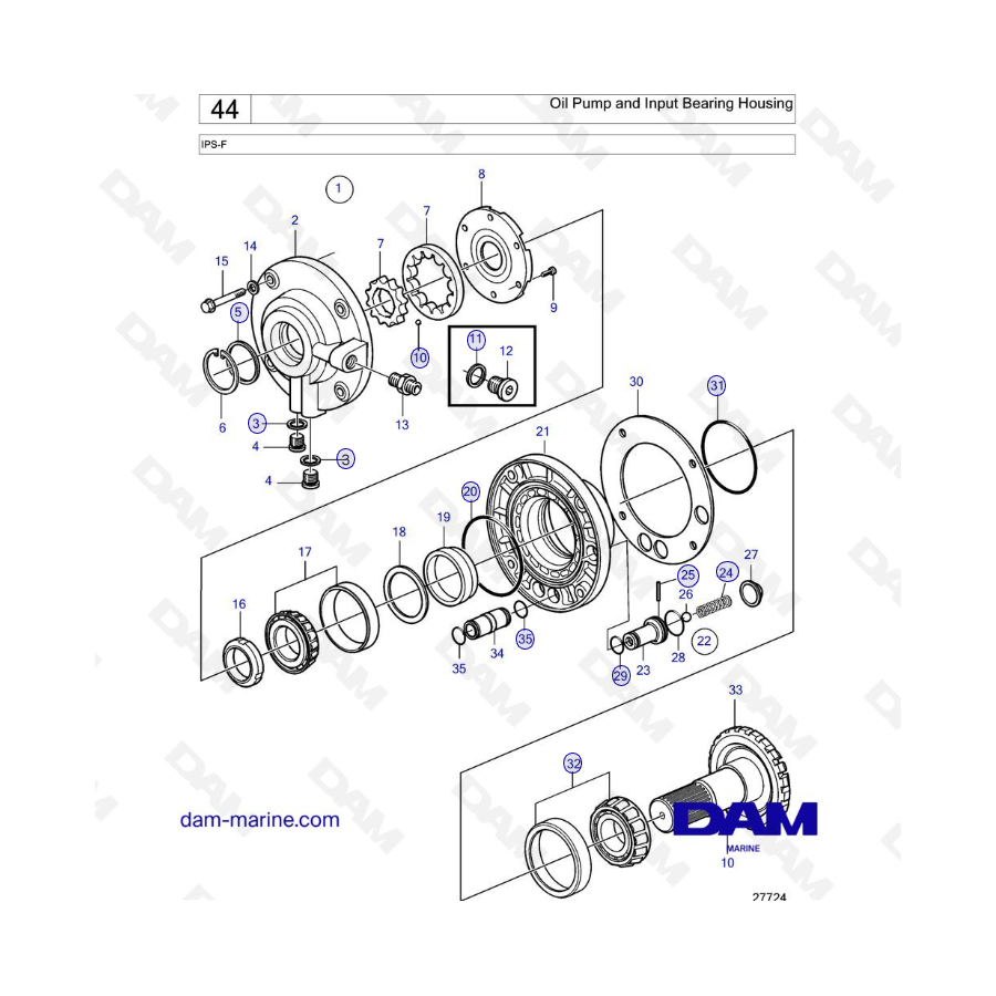 VOLVO PENTA IPS-F - Oil Pump and Input Bearing Housing