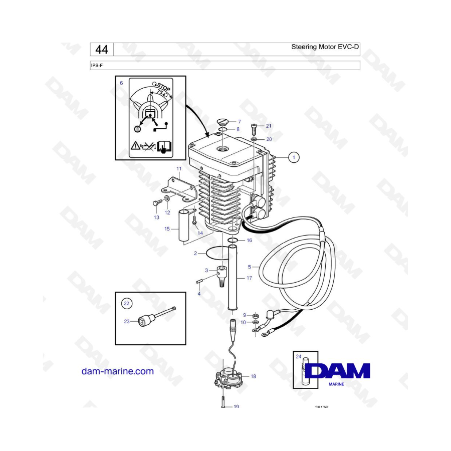 VOLVO PENTA IPS-F - Motor de dirección EVC-D