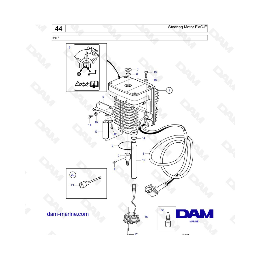 VOLVO PENTA IPS-F - Motor de dirección EVC-E