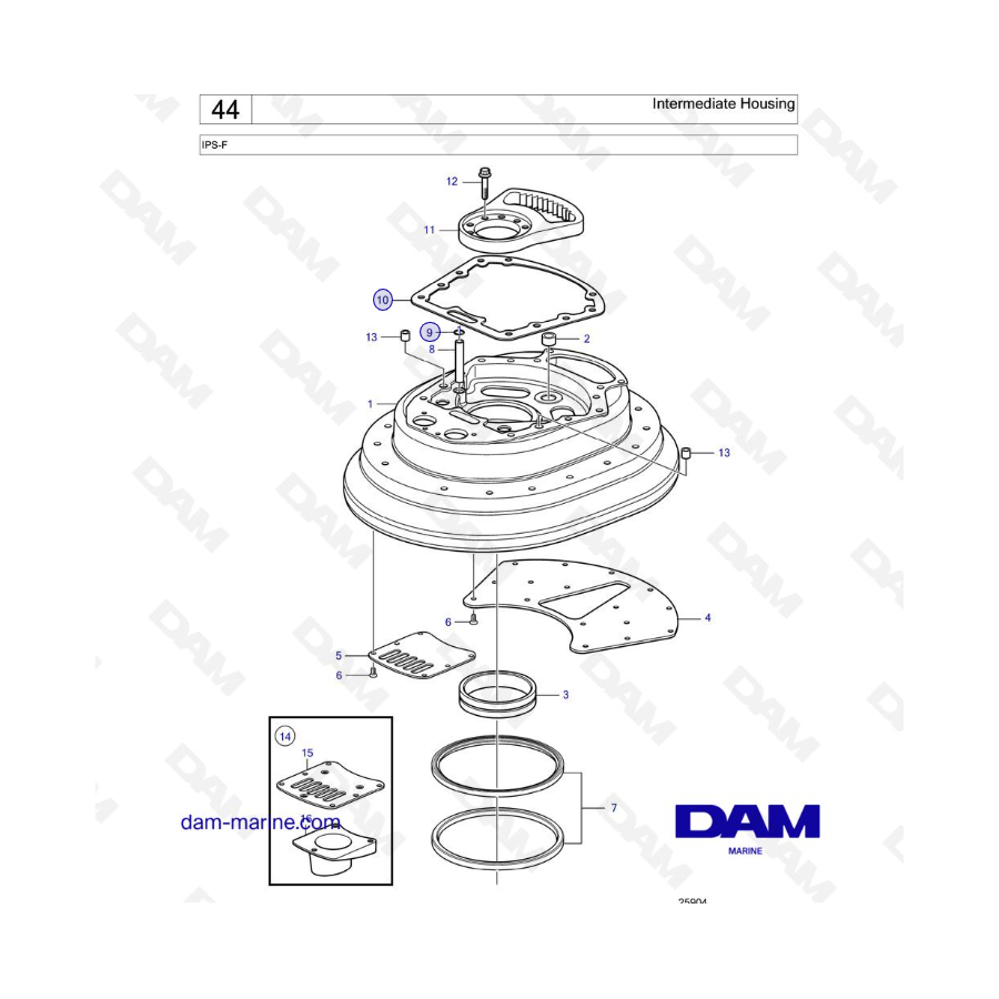 VOLVO PENTA IPS-F - Carcasa Intermedia