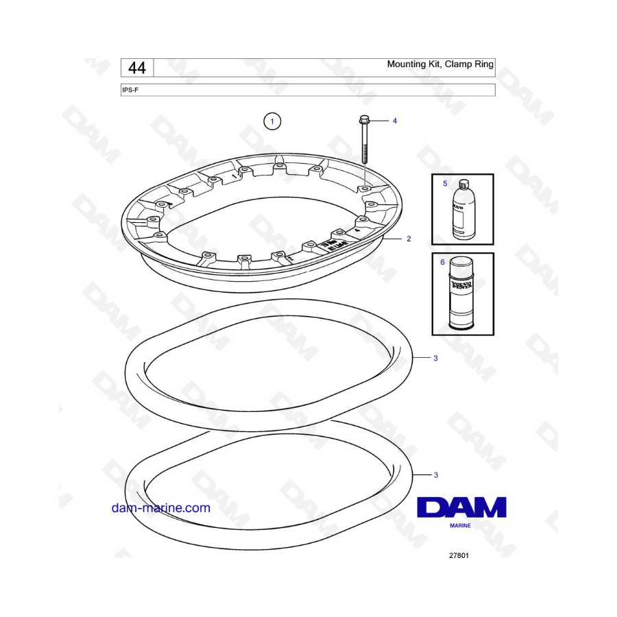 VOLVO PENTA IPS-F - Kit de montaje, anillo de sujeción