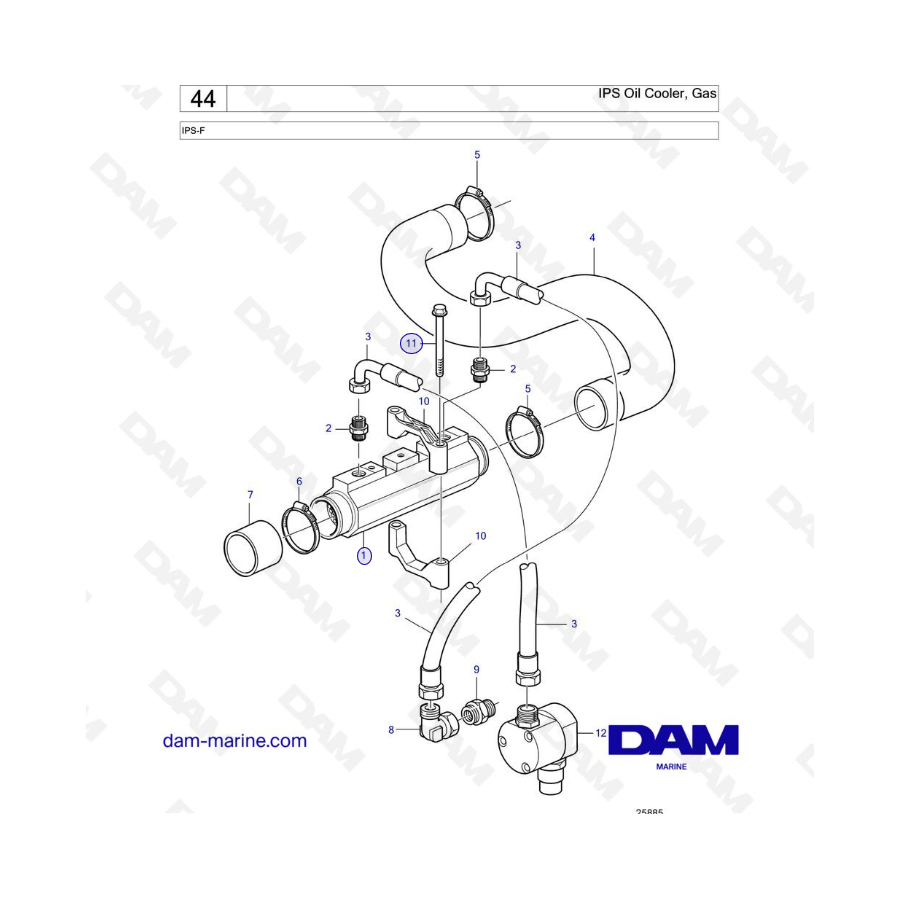 VOLVO PENTA IPS-F - Enfriador de aceite IPS, Gas