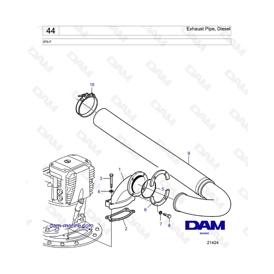 VOLVO PENTA IPS-F - Exhaust Pipe, Diesel