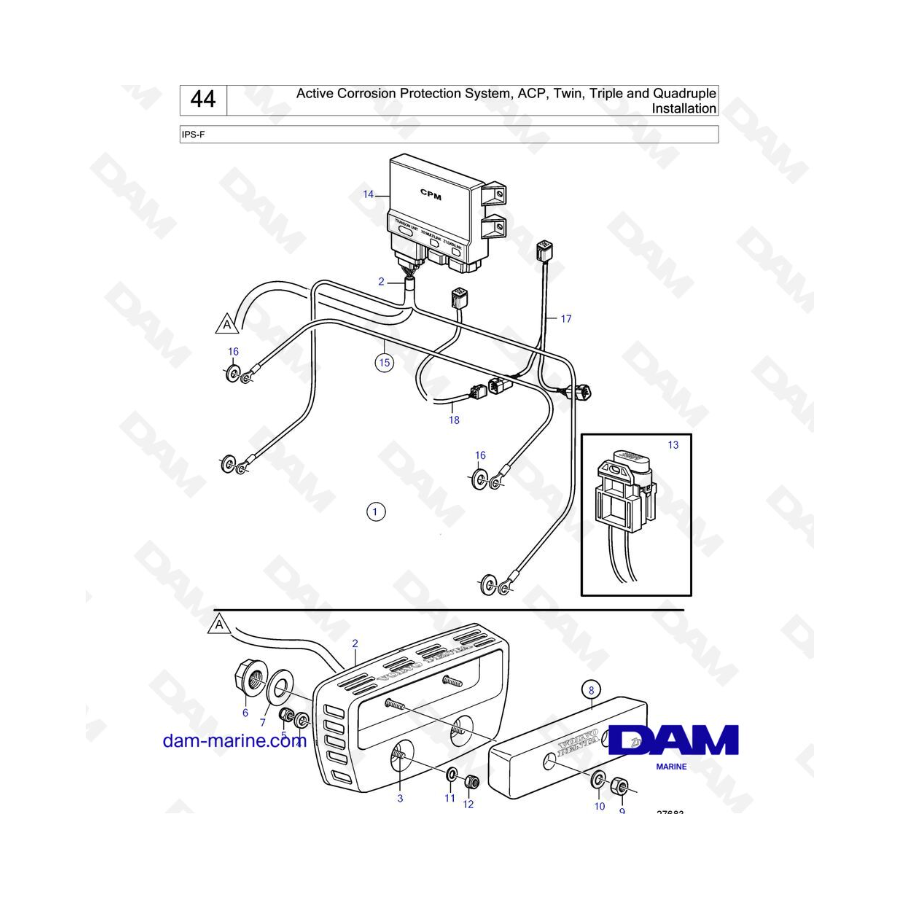 VOLVO PENTA IPS-F - Active Corrosion Protection System, ACP, Twin, Triple and Quadruple Installation