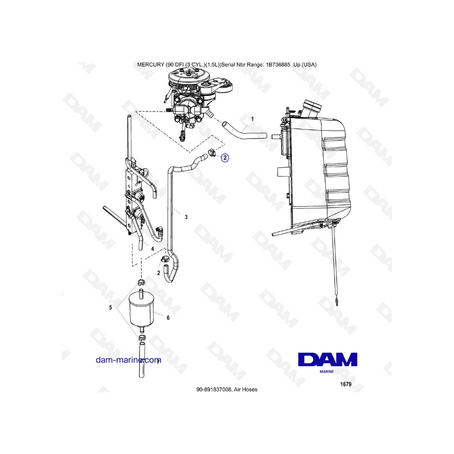 Mercury Optimax 90 - Air Hoses