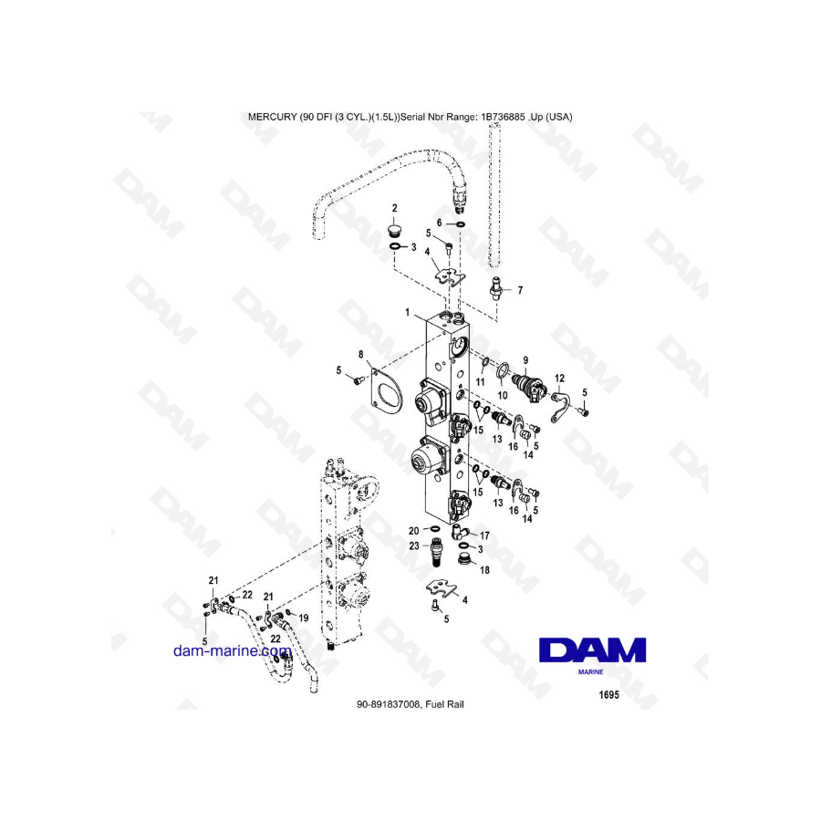 Mercury Optimax 90 - Fuel Rail