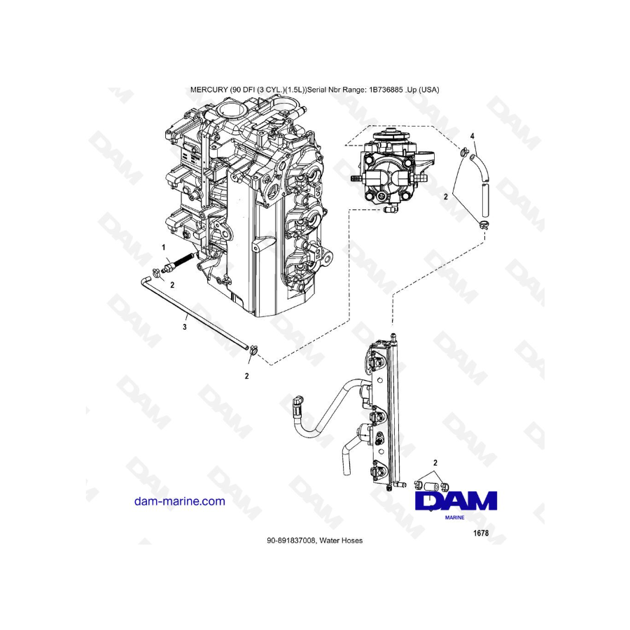 Mercury Optimax 90 - Water Hoses