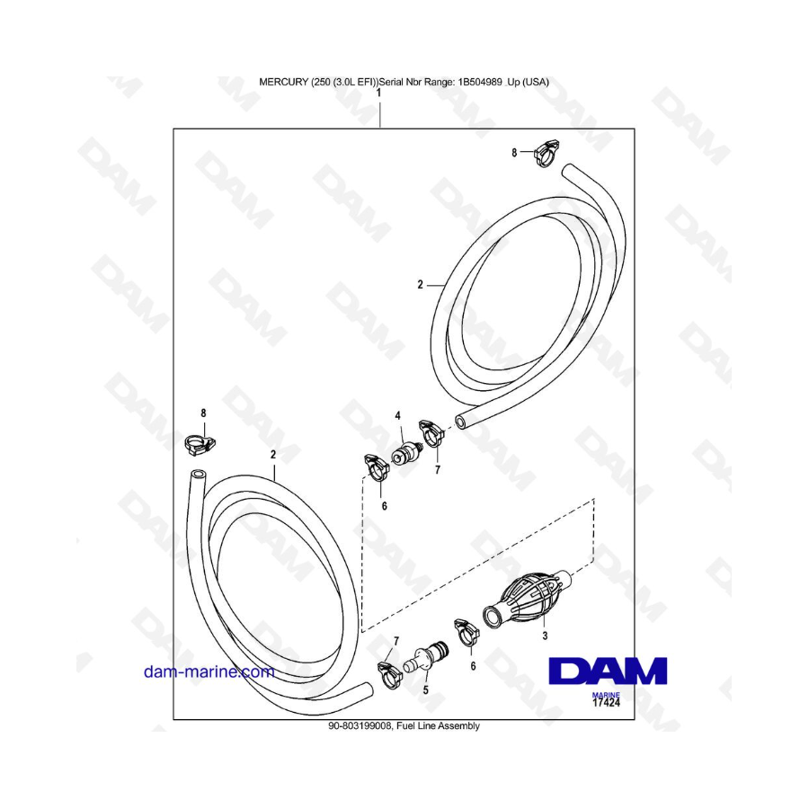 MERCURY 250 EFI 3.0L - Fuel Line Assembly