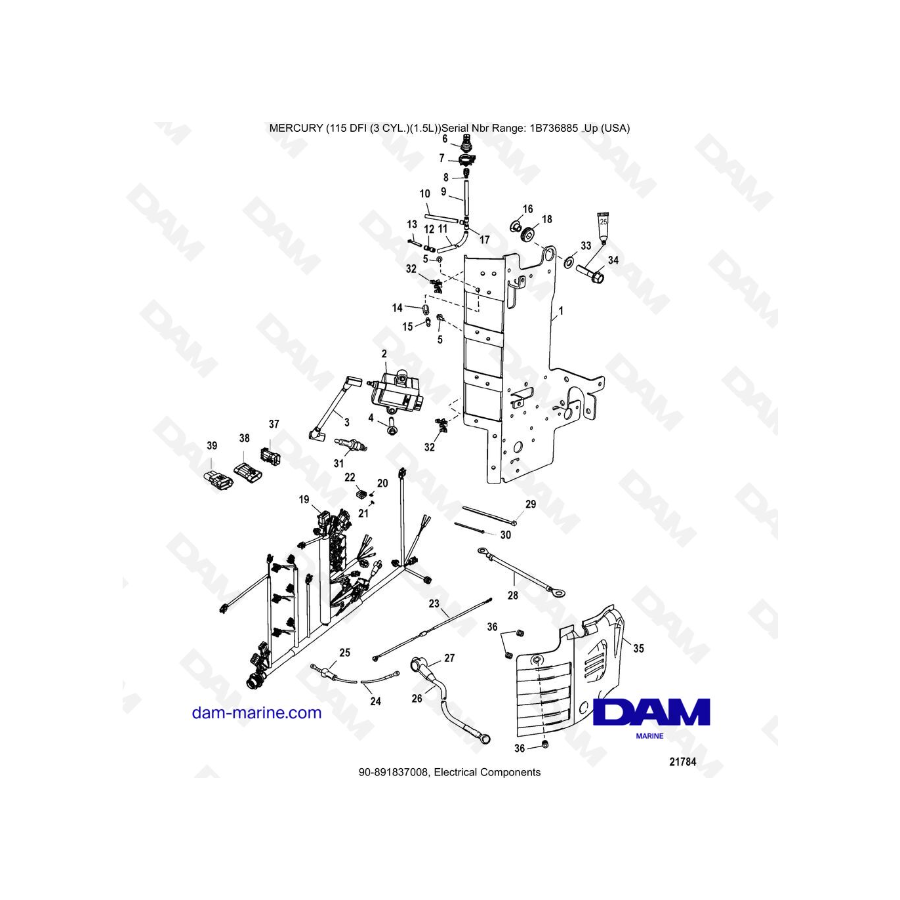 Mercury Optimax 115 - Componentes eléctricos