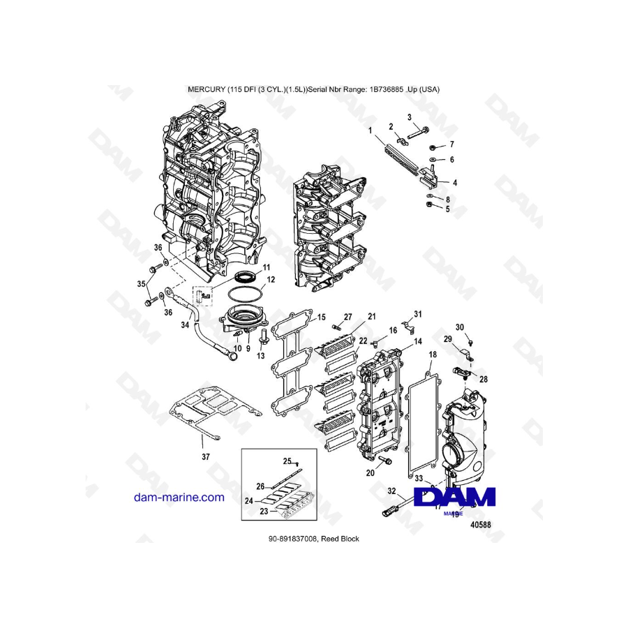 Mercury Optimax 115 - Reed Block