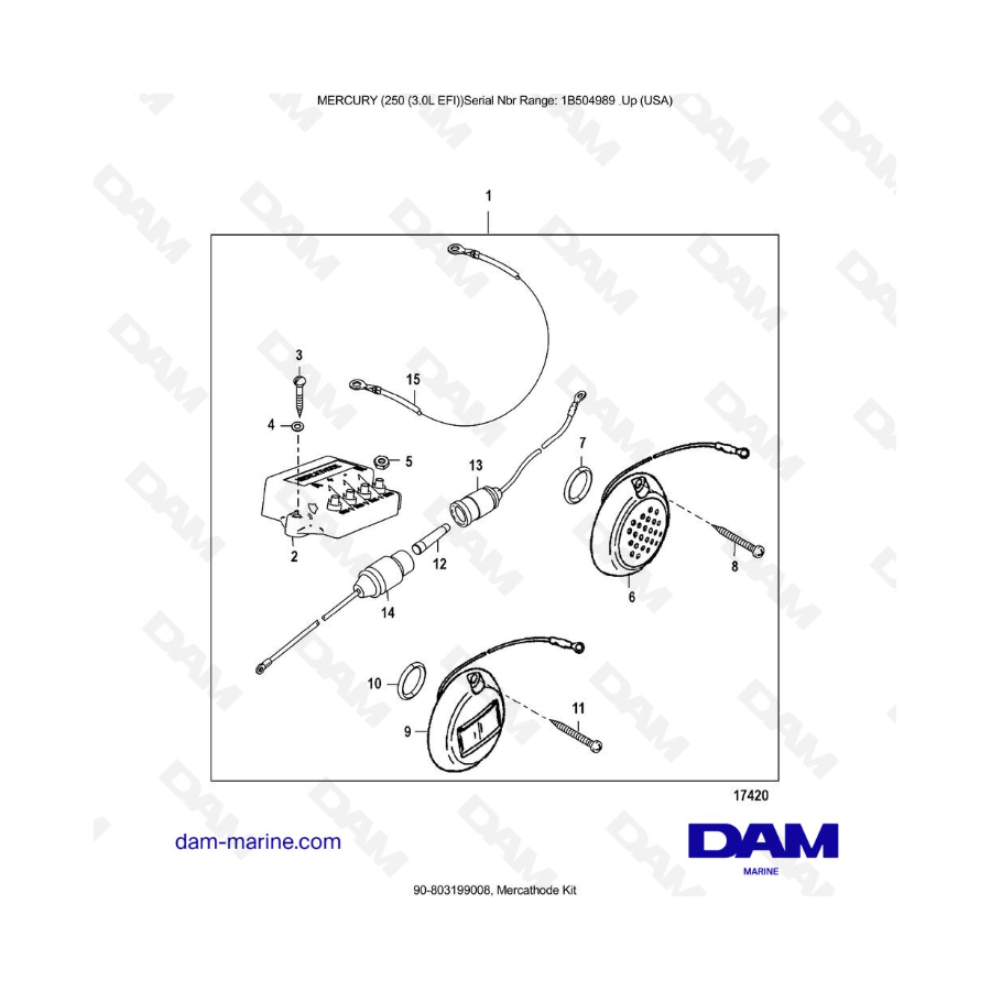 MERCURY 250 EFI 3.0L - Kit Mercathode