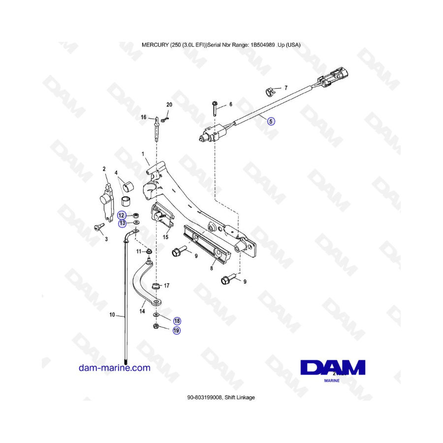 MERCURY 250 EFI 3.0L - Shift Linkage