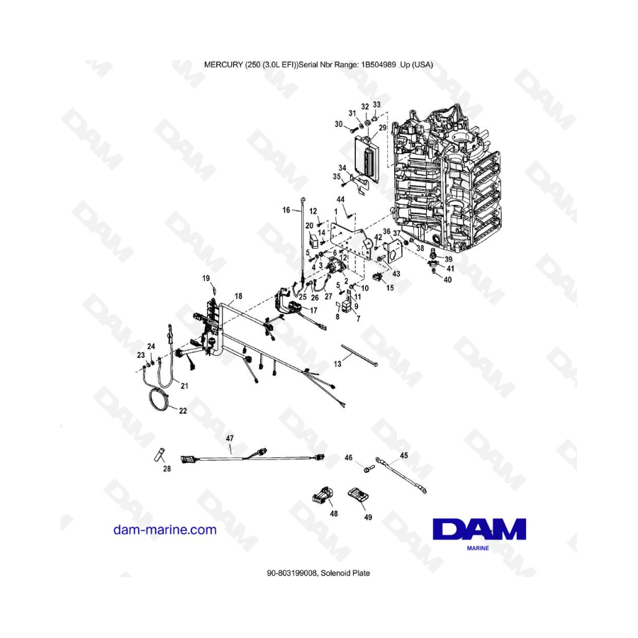 MERCURY 250 EFI 3.0L - Placa Solenoide