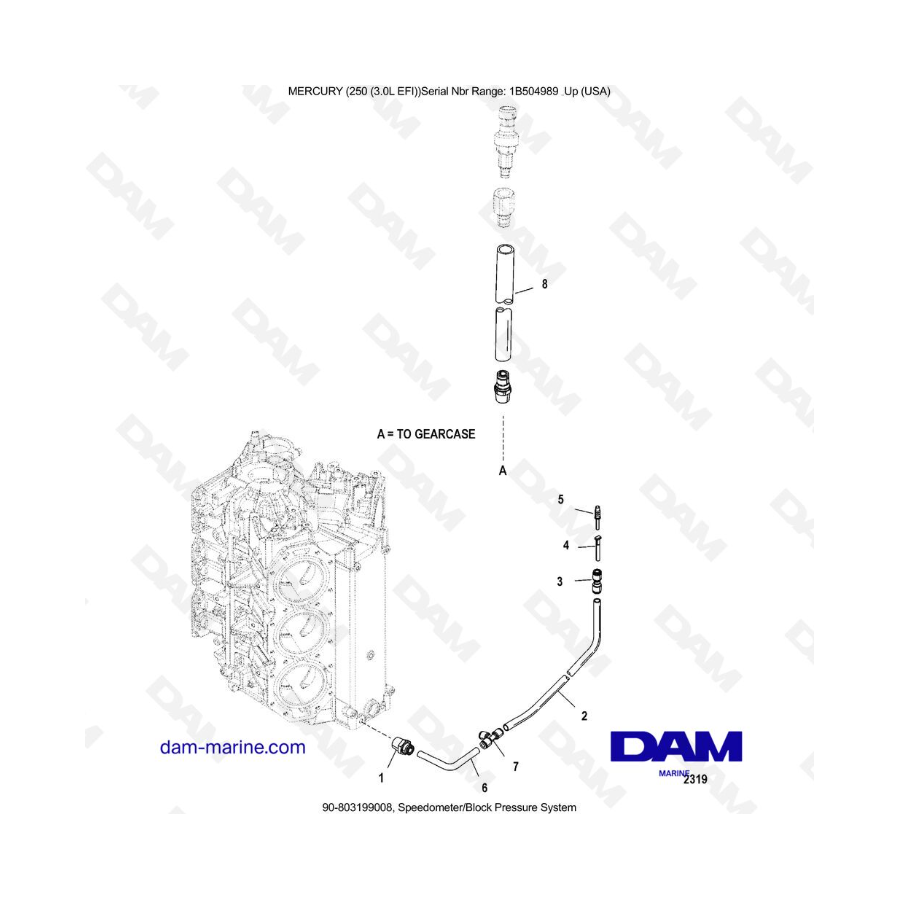 MERCURY 250 EFI 3.0L - Speedometer/Block Pressure System