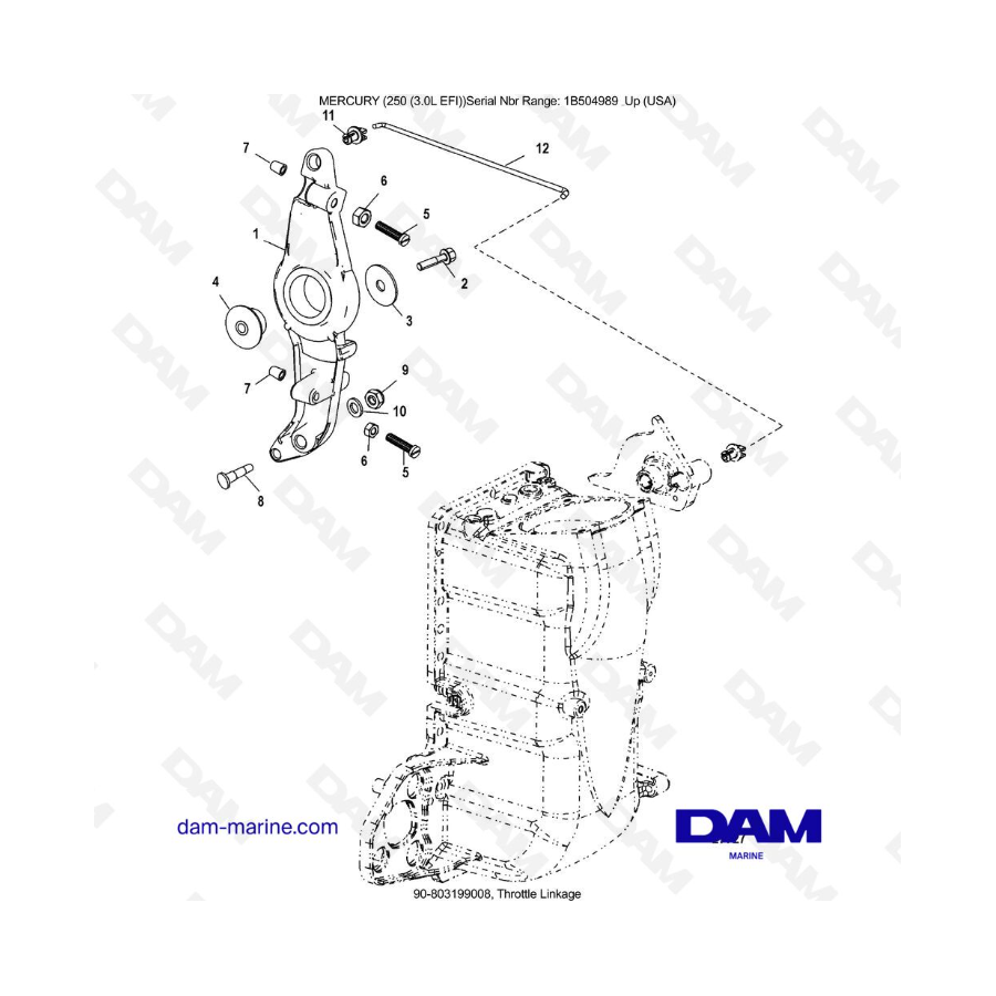 MERCURY 250 EFI 3.0L - Throttle Linkage