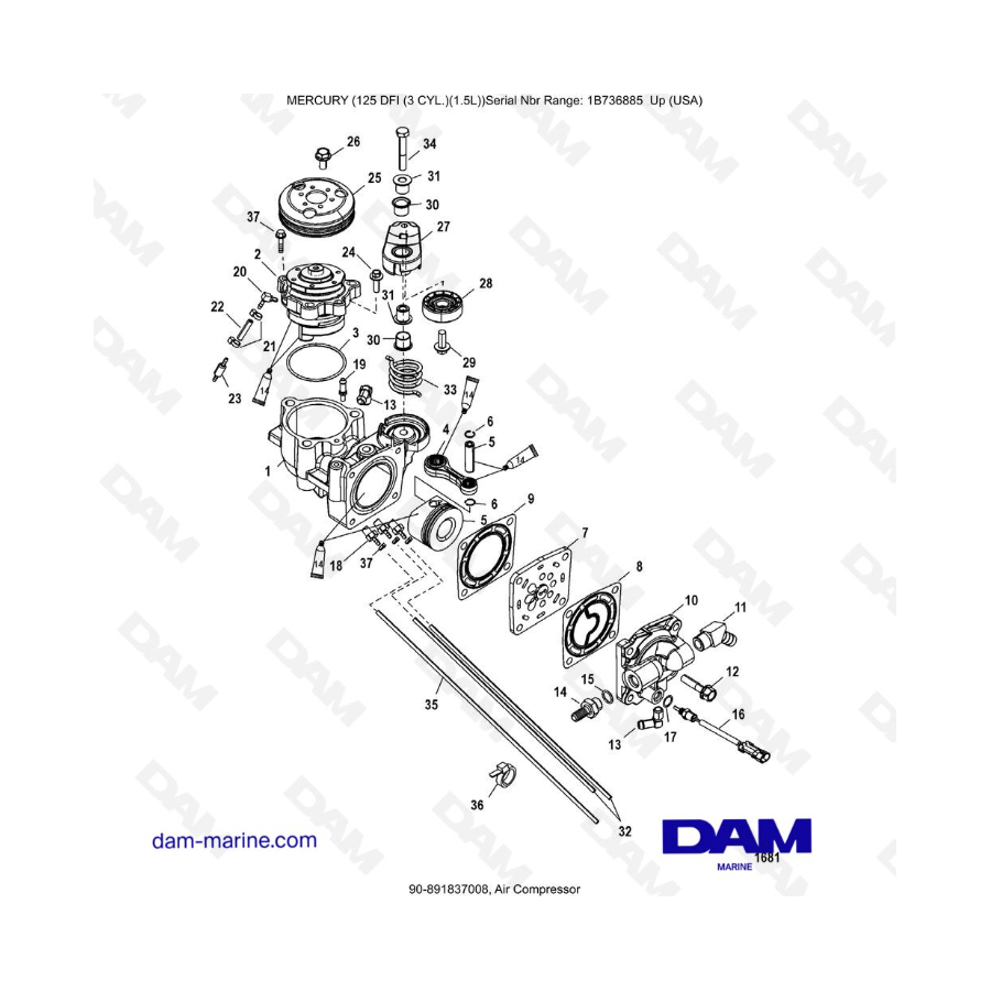 Mercury 125 DFI 1.5L - Air Compressor