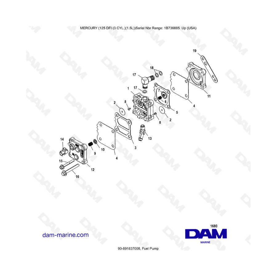 Mercury 125 DFI 1.5L - Bomba de combustible