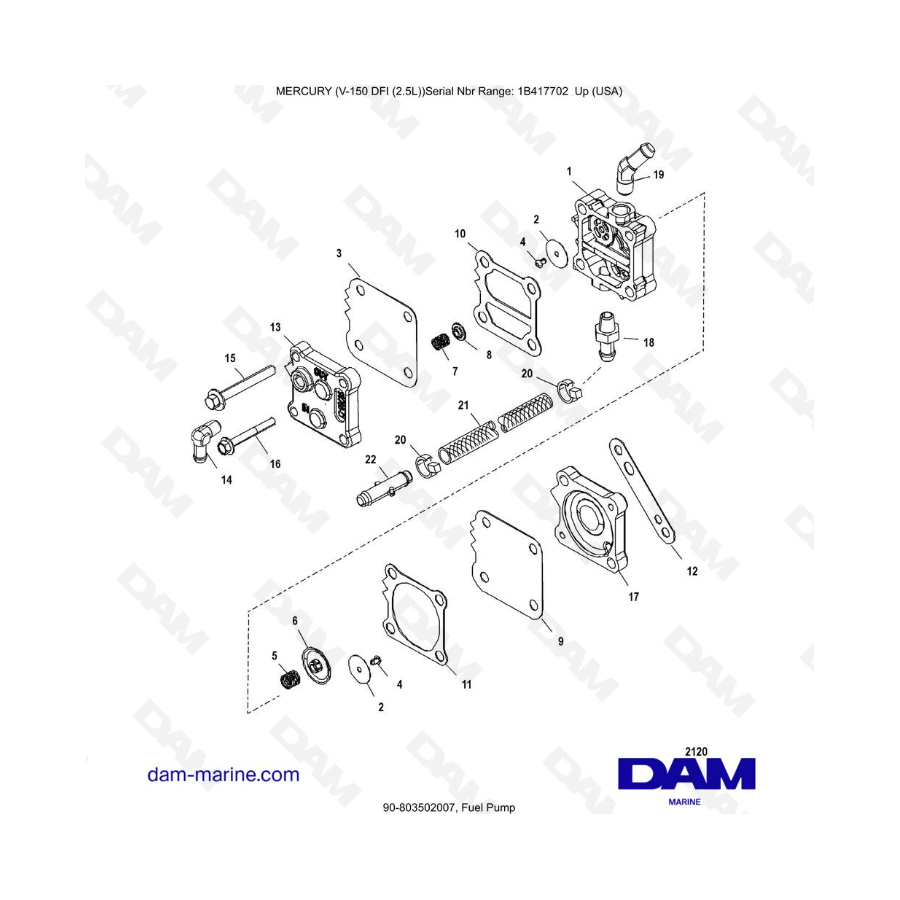 Mercury 150 DFI 2.5L - Bomba de combustible