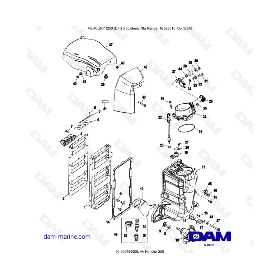 Mercury 250 DFI 3.0L - Controlador de aire 250