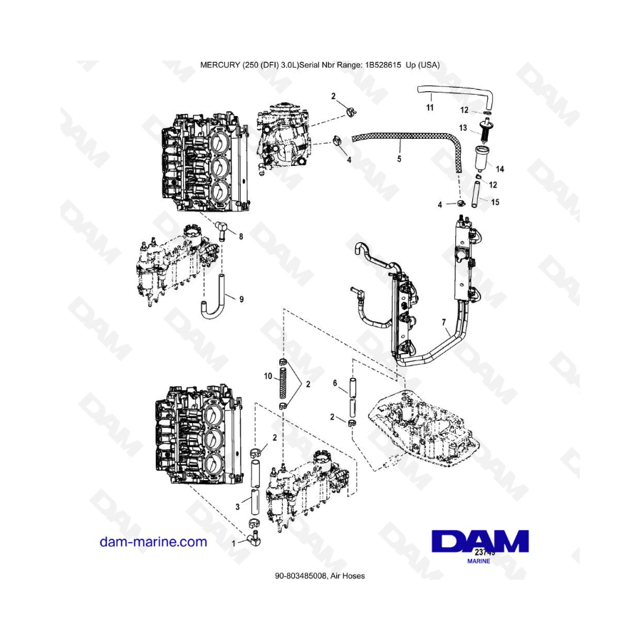 Mercury 250 DFI 3.0L - Air Hoses