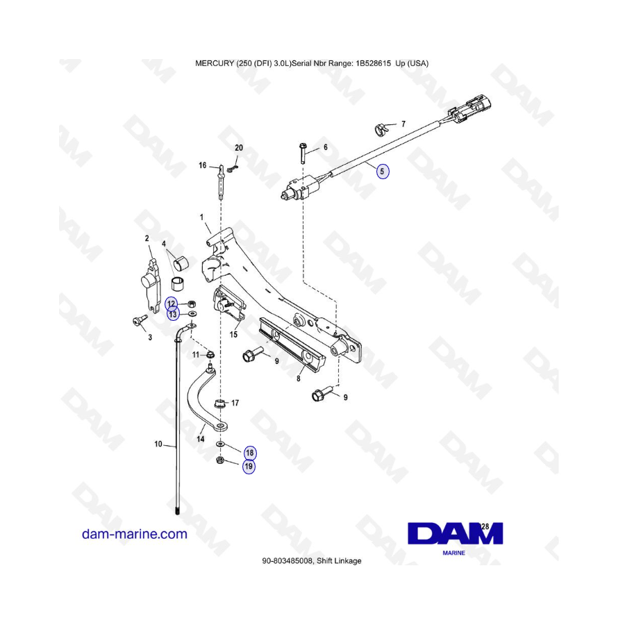 Mercury 250 DFI 3.0L  - Shift Linkage