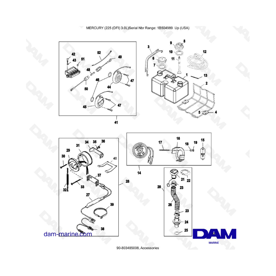 Mercury 225 DFI 3.0L - Accesorios