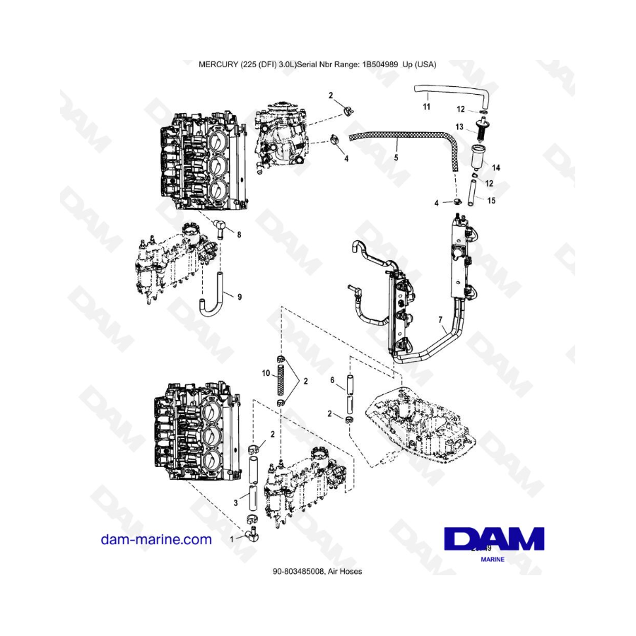 Mercury 225 DFI 3.0L - Air Hoses