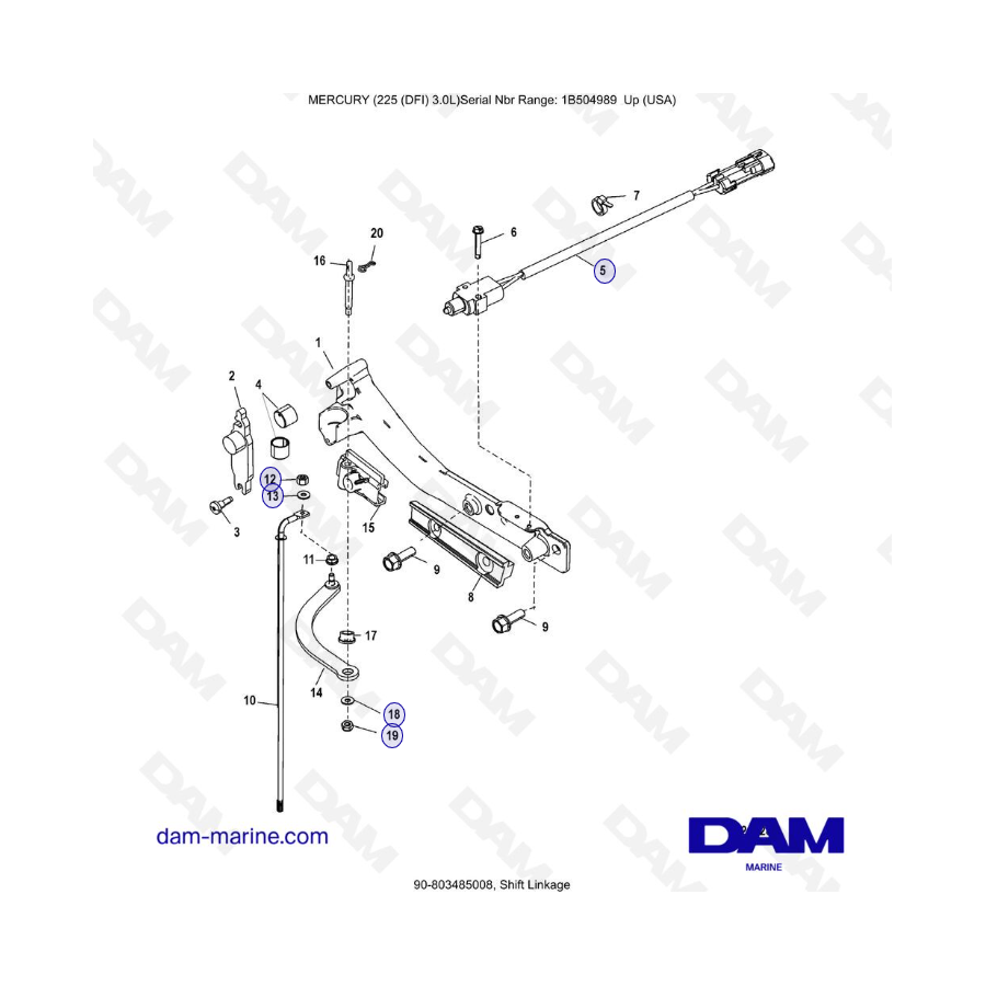 Mercury 225 DFI 3.0L - Shift Linkage