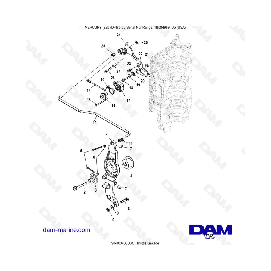 Mercury 225 DFI 3.0 - Conexión del acelerador