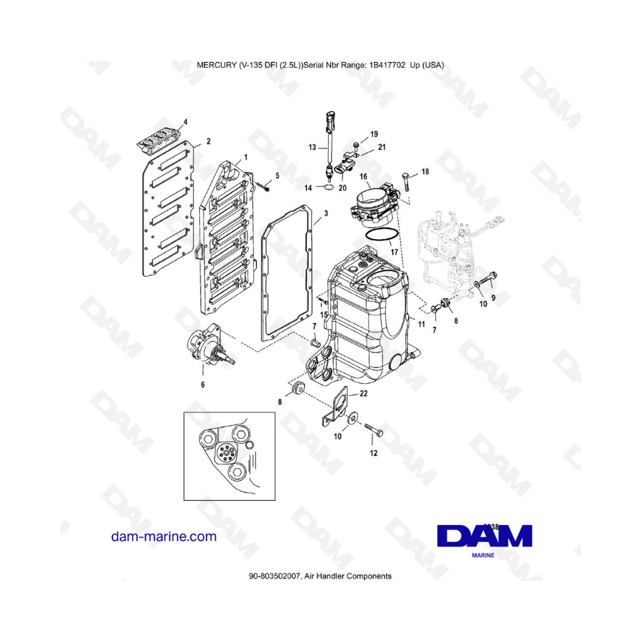 Mercury 135 DFI 2.5L  - Air Handler Components