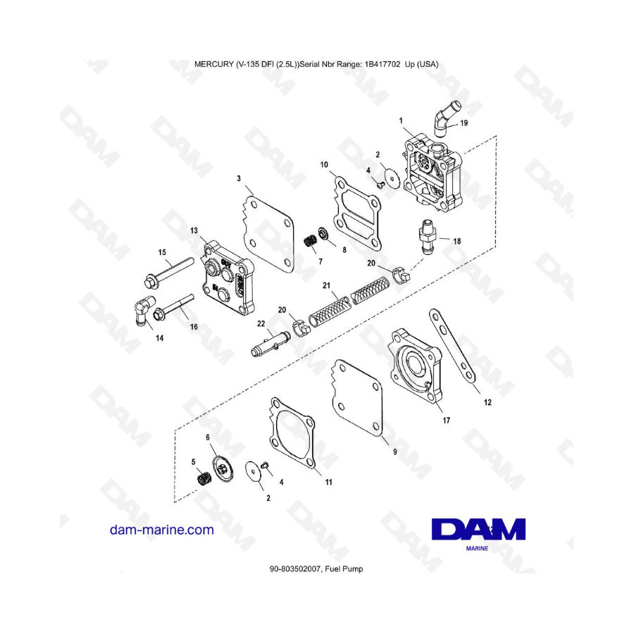 Mercury 135 DFI 2.5L - Bomba de combustible