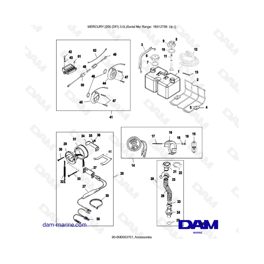 Mercury 200 DFI 3.0L - Accesorios