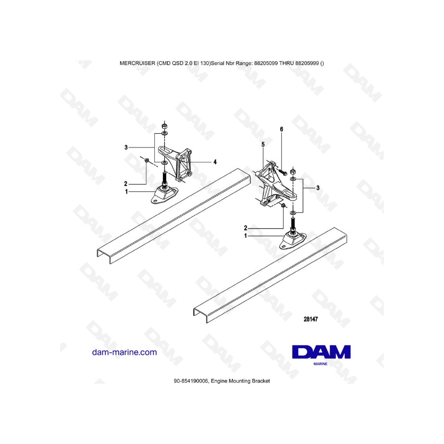 Mercruiser CMD QSD 2.0 EI 130 - Engine Mounting Bracket