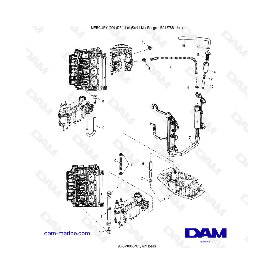 Mercury 200 DFI 3.0L -  Air Hoses