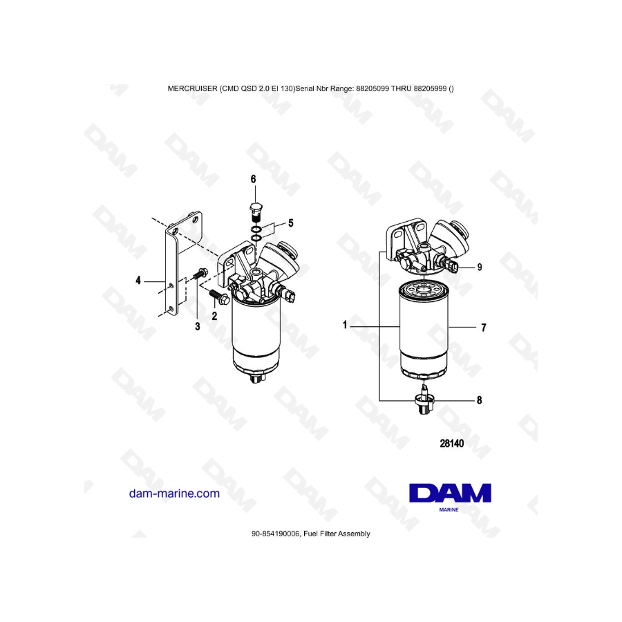 Mercruiser CMD QSD 2.0 EI 130 - Fuel Filter Assembly