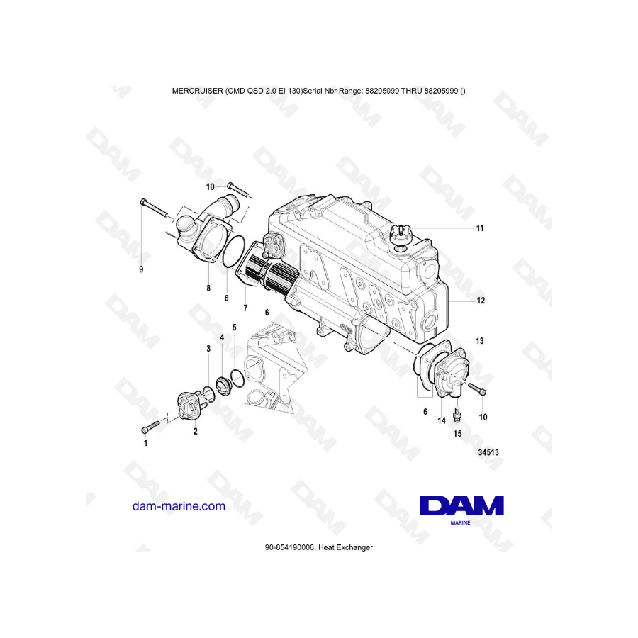 Mercruiser CMD QSD 2.0 EI 130 - Heat Exchanger