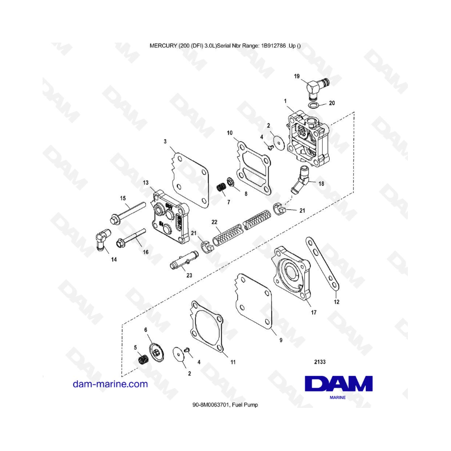 Mercury 200 DFI 3.0L - Bomba de combustible