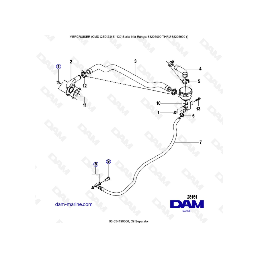 Mercruiser CMD QSD 2.0 EI 130 - Oil Separator