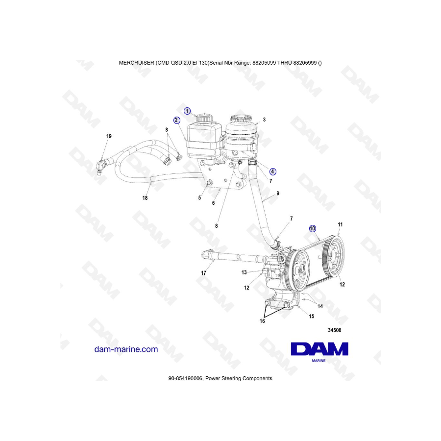 Mercruiser CMD QSD 2.0 EI 130 - Componentes de dirección asistida