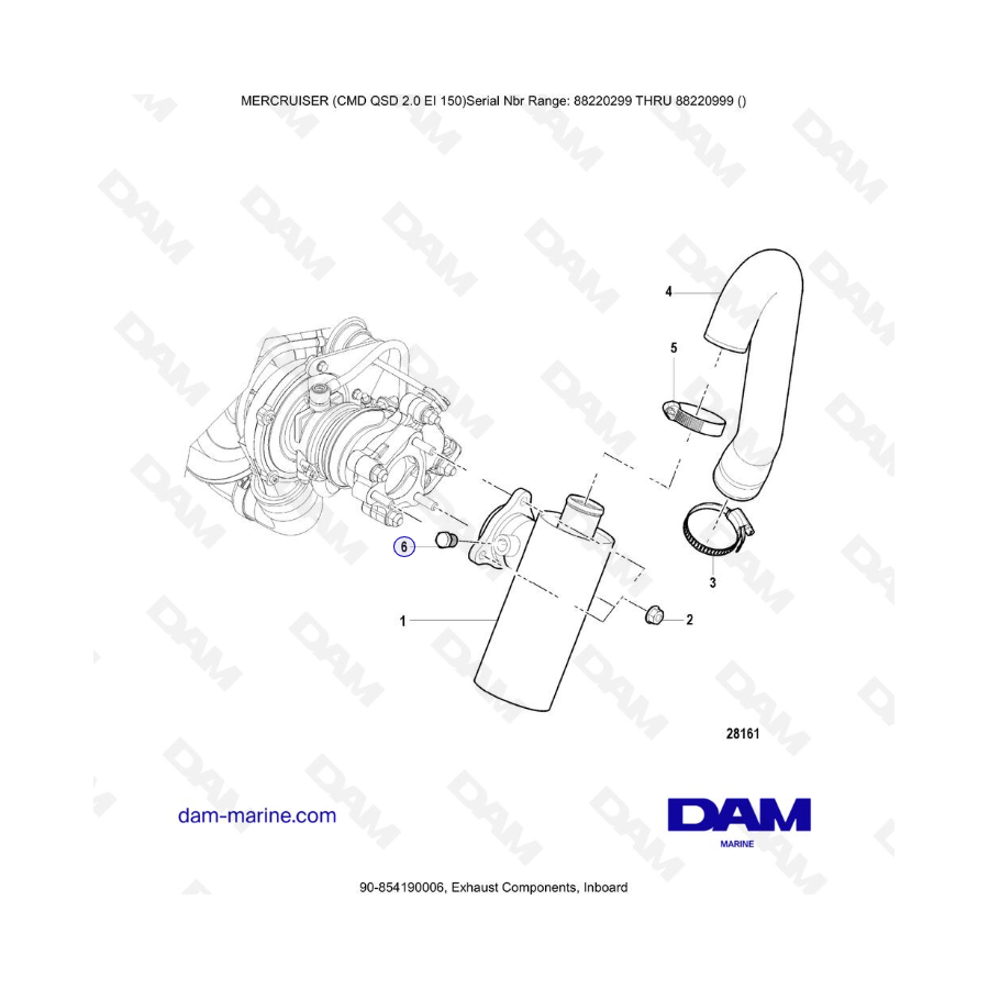 Mercruiser Cmd Qsd Ei Exhaust Components Inboard Dam Marine