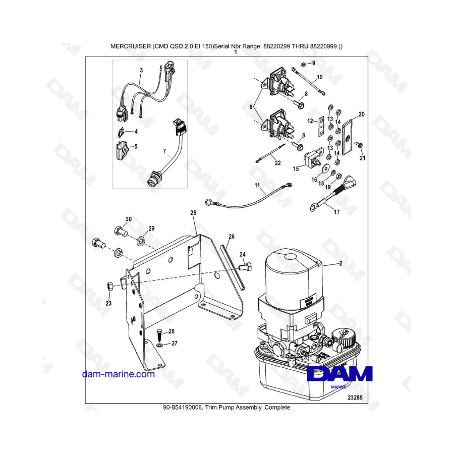 Mercruiser CMD QSD 2.0 EI 150 - Trim pump assembly, complete