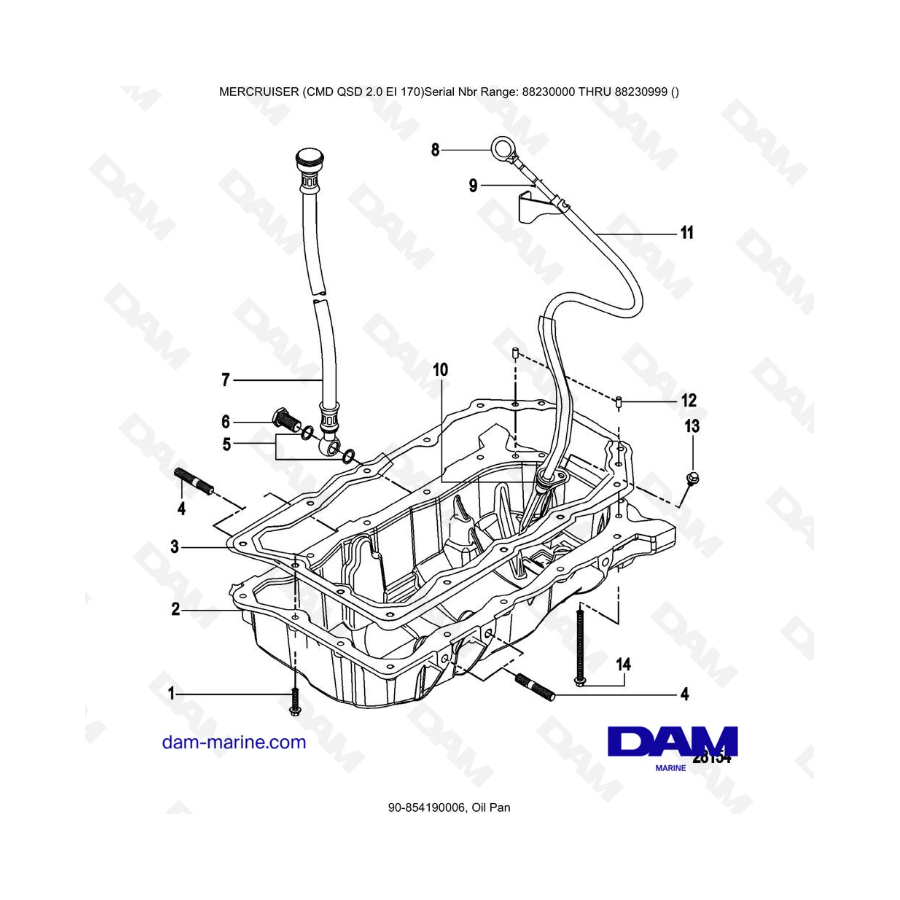 Mercruiser CMD QSD 2.0 EI 170 - Cárter De Aceite