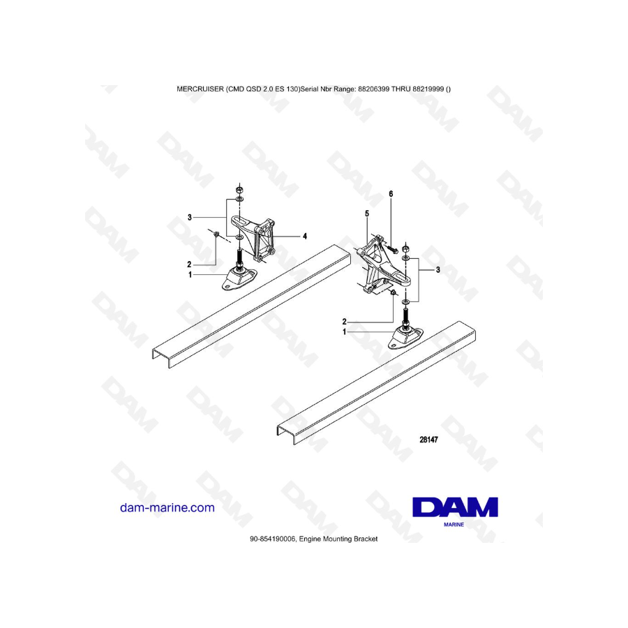 MERCRUISER CMD QSD 2.0 ES 150 - Engine Mounting Bracket