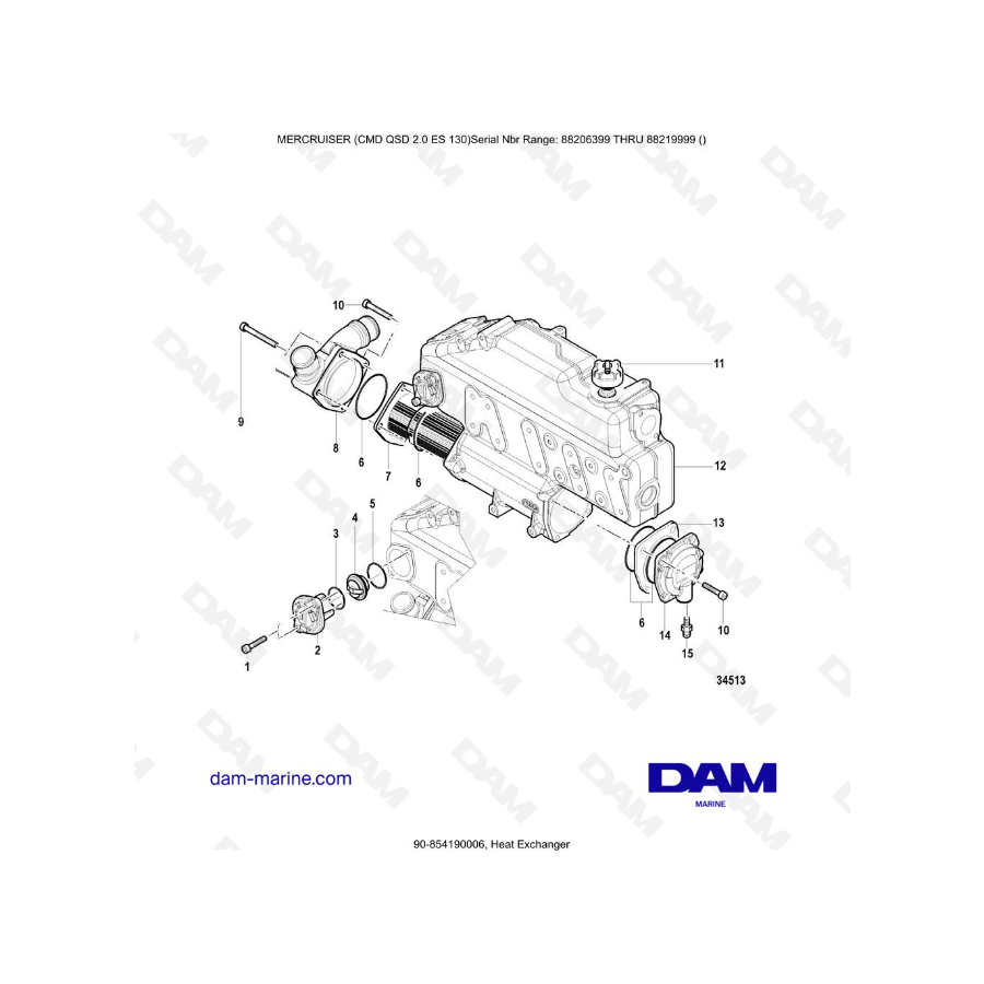 MERCRUISER CMD QSD 2.0 ES 150 - Heat Changer