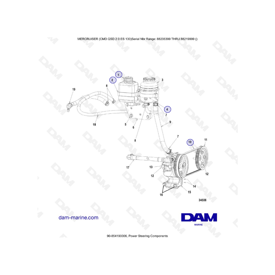 MERCRUISER CMD QSD 2.0 ES 150 - Componentes de dirección asistida