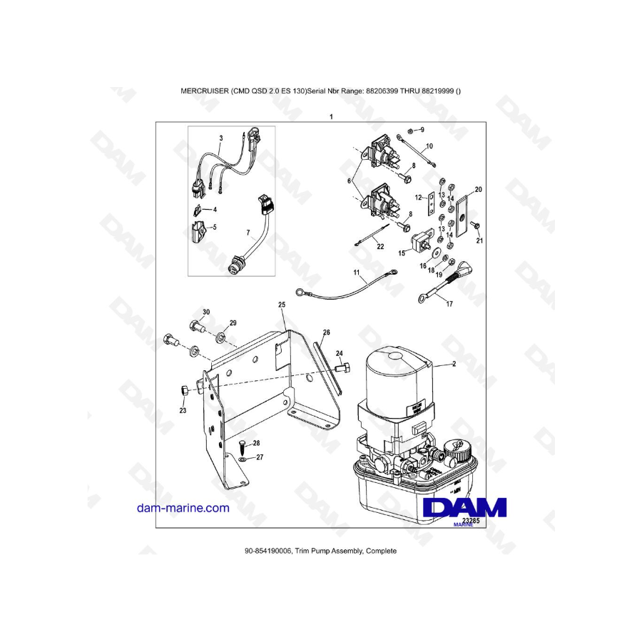 MERCRUISER CMD QSD 2.0 ES 150 - Conjunto Bomba Trim, Completo