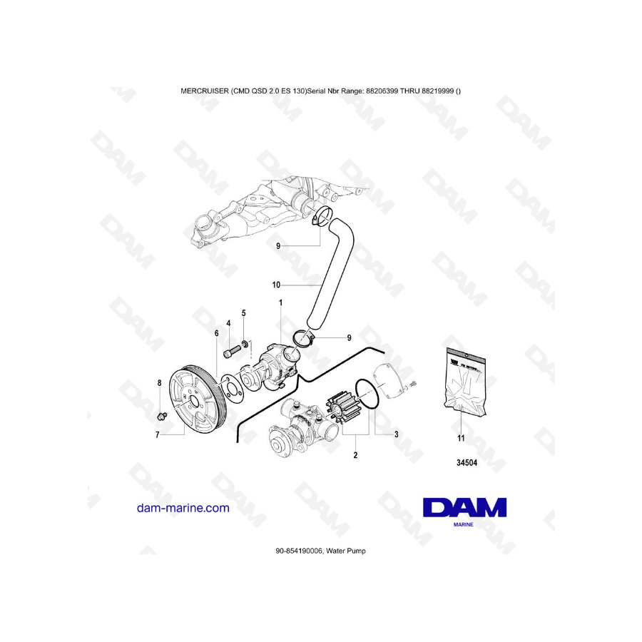 MERCRUISER CMD QSD 2.0 ES 150 - Bomba de agua